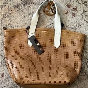 Innue Italian Leather Perforated Tote Bag